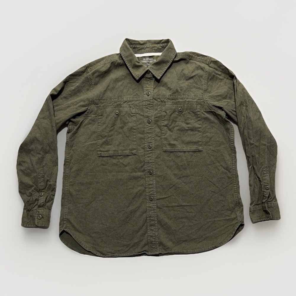REI Co-op Shirt Mens XL Green 100% Cotton Double Pocket Hiking Flannel Gorpcore